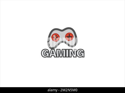 Vector stylized line art logo of gamepad. Gaming concept. Game company logo Stock Vector
