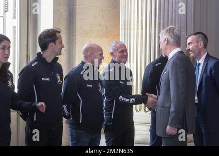 Belgian Hockey Federation chairman Marc Coudron, King Philippe, Belgium ...