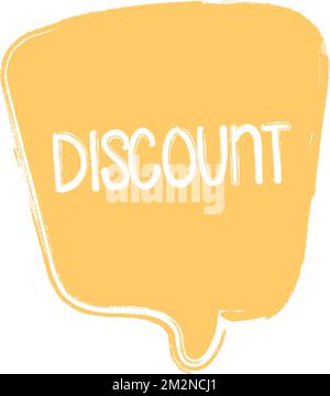 icon with speech bubble in word discount on white background Stock Vector