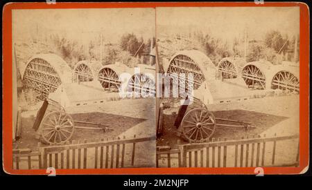 Echo Bridge, Newton, Massachusetts , Bridges, Wheelbarrows Stock Photo