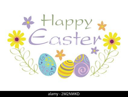 Happy Easter Vector Colorful Symbol Logo Isolated On A White Background. Stock Vector
