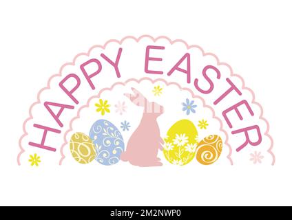 Happy Easter Vector Colorful Symbol Logo Isolated On A White Background. Stock Vector
