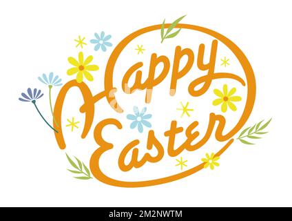 Happy Easter Vector Colorful Symbol Logo Isolated On A White Background. Stock Vector