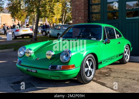 1970 Porsche 911 ‘TTU 561H’ on display at the October Scramble held at the Bicester Heritage Centre on the 9th October 2022. Stock Photo