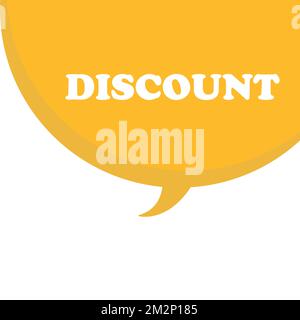 icon with speech bubble in word discount on white background Stock Vector