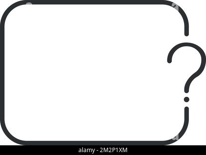 Hand drawn cartoon blank speech bubble with question mark. Stock Vector