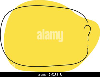 Hand drawn cartoon blank speech bubble with question mark. Doodle style. Stock Vector