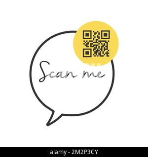 QR code for smartphone. Inscription scan me with smartphone icon. Qr code for payment. Stock Vector