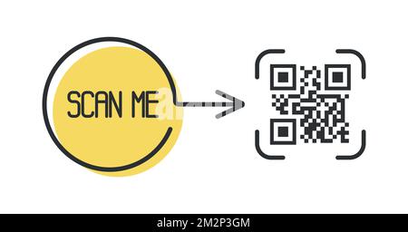 QR code for smartphone. Inscription scan me with smartphone icon. Qr code for payment. Vector. Stock Vector