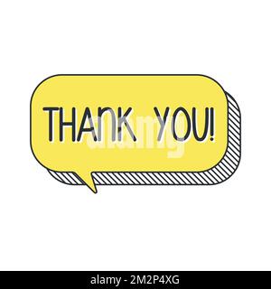 Thank you on doodle speech bubble. Vector illustration eps 10 Stock Vector