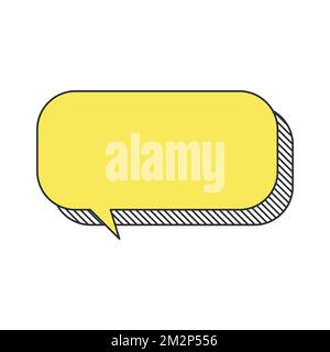 Yellow cartoon speech bubble. Vector flat design eps 10 Stock Vector