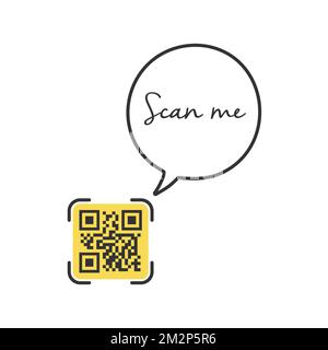 QR code for smartphone. Inscription scan me with smartphone icon. Qr code for payment. Stock Vector