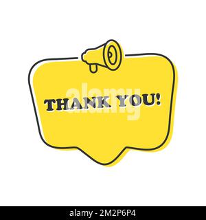 Thank you on doodle speech bubble. Vector illustration eps 10 Stock Vector
