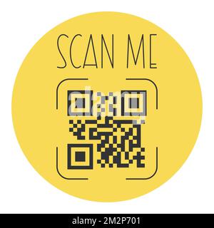 QR code for smartphone. Inscription scan me with smartphone icon. Qr code for payment. Stock Vector