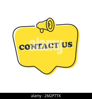 Contact us on on speech bubble. Vector eps 10 illustration. Stock Vector