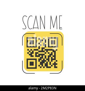 QR code for smartphone. Inscription scan me with smartphone icon. Qr code for payment. Stock Vector