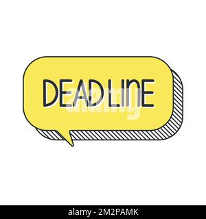 icon with speech bubble in word deadline on white background Stock Vector