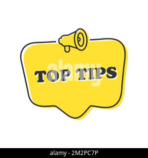 Top tips on speech bubble. Vector EPS 10 Illustration. Stock Vector
