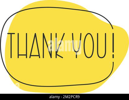 Thank you on doodle speech bubble. Vector illustration eps 10 Stock Vector