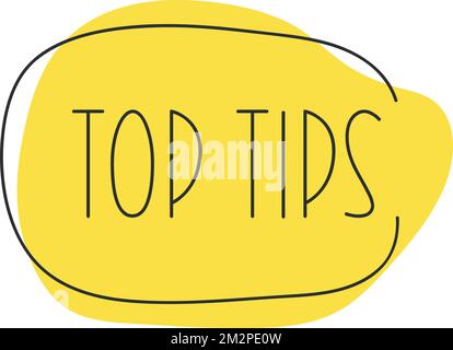Top tips on speech bubble. Vector EPS 10 Illustration. Stock Vector
