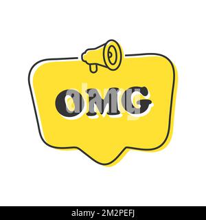 expression omg in speech bubble pop art style Stock Vector