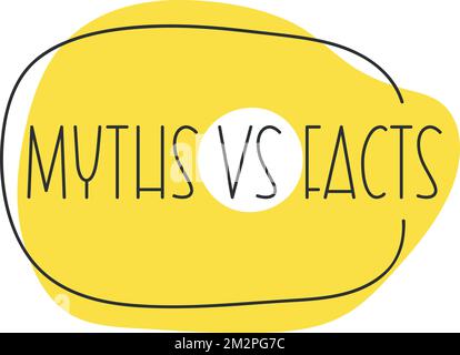 megaphone with Myths vs facts speech bubble. Loudspeaker. Stock Vector