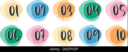 Number Info-graphic Bullet points 1 to 10 Vector, Infographic Numbers Stock Vector