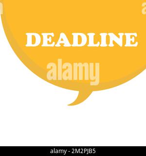 icon with speech bubble in word deadline on white background Stock Vector