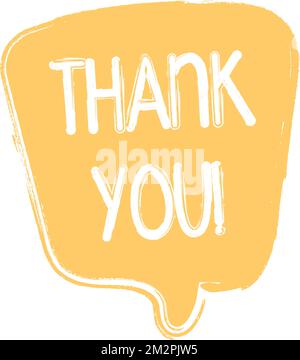 Thank you on doodle speech bubble Stock Vector