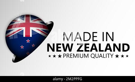 Made in Newzealand graphic and label. Element of impact for the use you want to make of it. Stock Vector