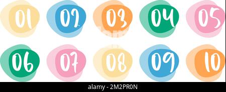 Number Info-graphic Bullet points 1 to 10 Vector, Infographic Numbers Stock Vector