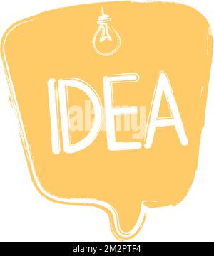 Idea yellow cartoon, hand draw speech bubble Stock Vector