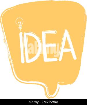 Idea yellow cartoon, hand draw speech bubble Stock Vector