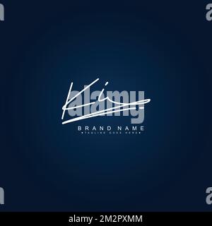 KI Handwritten Signature logo - Vector Logo Template for Beauty, Fashion and Photography Business Stock Vector