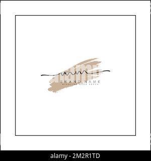 MM Simple Signature Logo - Watercolor Vector Logo Template for M and M Logo Stock Vector