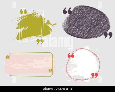 Quote frames Quote remark, text in brackets, text box icon Stock Vector