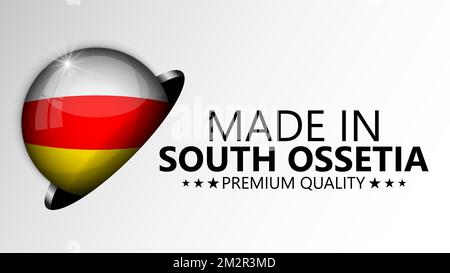 Made in South Ossetia graphic and label. Element of impact for the use you want to make of it. Stock Vector