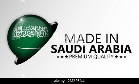 Made in SaudiArabia graphic and label. Element of impact for the use you want to make of it. Stock Vector