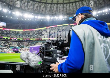 Lusail, Qatar. 13th Dec, 2022. Soccer: World Cup, Argentina - Croatia, final round, semifinal, Lusail Stadium, TV - cameras are in the stadium Credit: Tom Weller/dpa/Alamy Live News Stock Photo