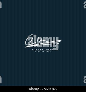 Initial Signature Logo for Letter CU - Vector Logo Template in Handwritten Signature Style Stock Vector