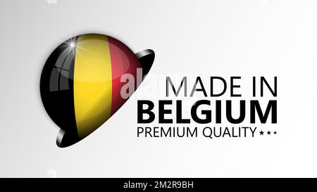 Made in Belgium graphic and label. Element of impact for the use you want to make of it. Stock Vector