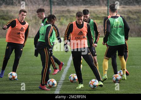 Belgium's Zinho Vanheusden pictured during a training of the u21 youth team of the Belgian national soccer team Red Devils, Monday 18 March 2019, in Tubize. BELGA PHOTO VIRGINIE LEFOUR Stock Photo