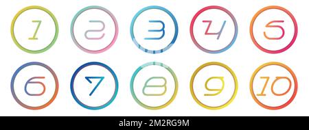 Number Info-graphic Bullet points 1 to 10 Vector, Arrow Shape numbers, Arrow Infographic Numbers Stock Vector