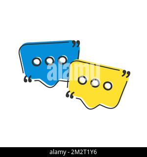 two color speech bubble with vector icon from shapes concept. isolated blue speech bubble vector sign symbol can be use for web, mobile and logo. eps Stock Vector