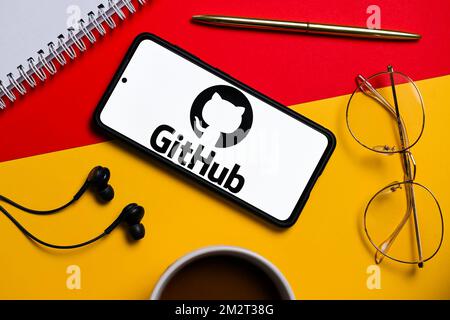 Poland. 10th Dec, 2022. In this photo illustration a GitHub logo seen displayed on a smartphone. (Photo by Mateusz Slodkowski/SOPA Images/Sipa USA) Credit: Sipa USA/17�Թ����� Live News Stock Photo