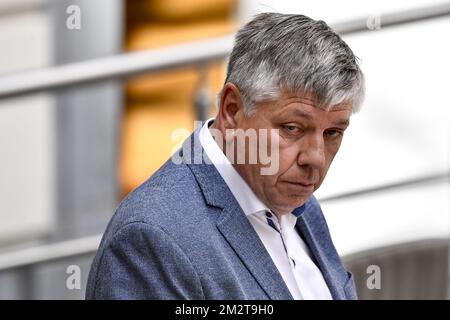 Flemish Minister of Welfare Jo Vandeurzen pictured during a plenary session of the Flemish Parliament in Brussels, Wednesday 24 April 2019. BELGA PHOTO DIRK WAEM Stock Photo