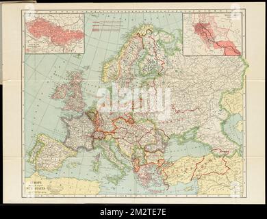 Europe showing the proposed new states , World War, 1914-1918, Aftermath, Maps, Europe, Boundaries, Maps, Europe, Administrative and political divisions, Maps Norman B. Leventhal Map Center Collection Stock Photo