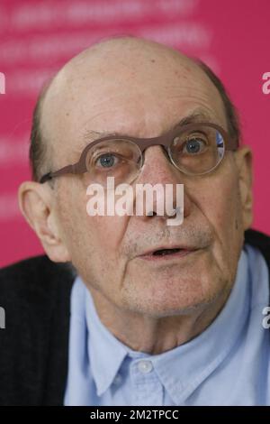 Unicef Belgium President Eddy Boutmans pictured during a press conference of Unicef Belgium regarding interim director Sintobin, Monday 13 May 2019, in Brussels. Sintobin was asked to step down after he was linked to a federal investigation into adoption fraud by nonprofit Hacer Puente, where he formerly led the treasury department. BELGA PHOTO THIERRY ROGE Stock Photo