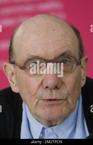 Unicef Belgium President Eddy Boutmans pictured during a press conference of Unicef Belgium regarding interim director Sintobin, Monday 13 May 2019, in Brussels. Sintobin was asked to step down after he was linked to a federal investigation into adoption fraud by nonprofit Hacer Puente, where he formerly led the treasury department. BELGA PHOTO THIERRY ROGE Stock Photo