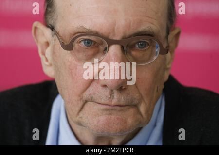 Unicef Belgium President Eddy Boutmans pictured during a press conference of Unicef Belgium regarding interim director Sintobin, Monday 13 May 2019, in Brussels. Sintobin was asked to step down after he was linked to a federal investigation into adoption fraud by nonprofit Hacer Puente, where he formerly led the treasury department. BELGA PHOTO THIERRY ROGE Stock Photo